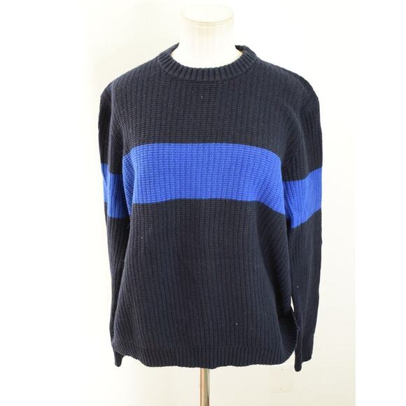 Ted Baker Crew Neck Sweate Men 4 Large Colorblock Stripe Blue Long Sleeve Knit - Picture 1 of 6
